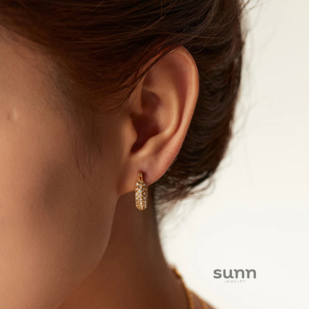 Ahlani Square Zirconia Hoop Earrings