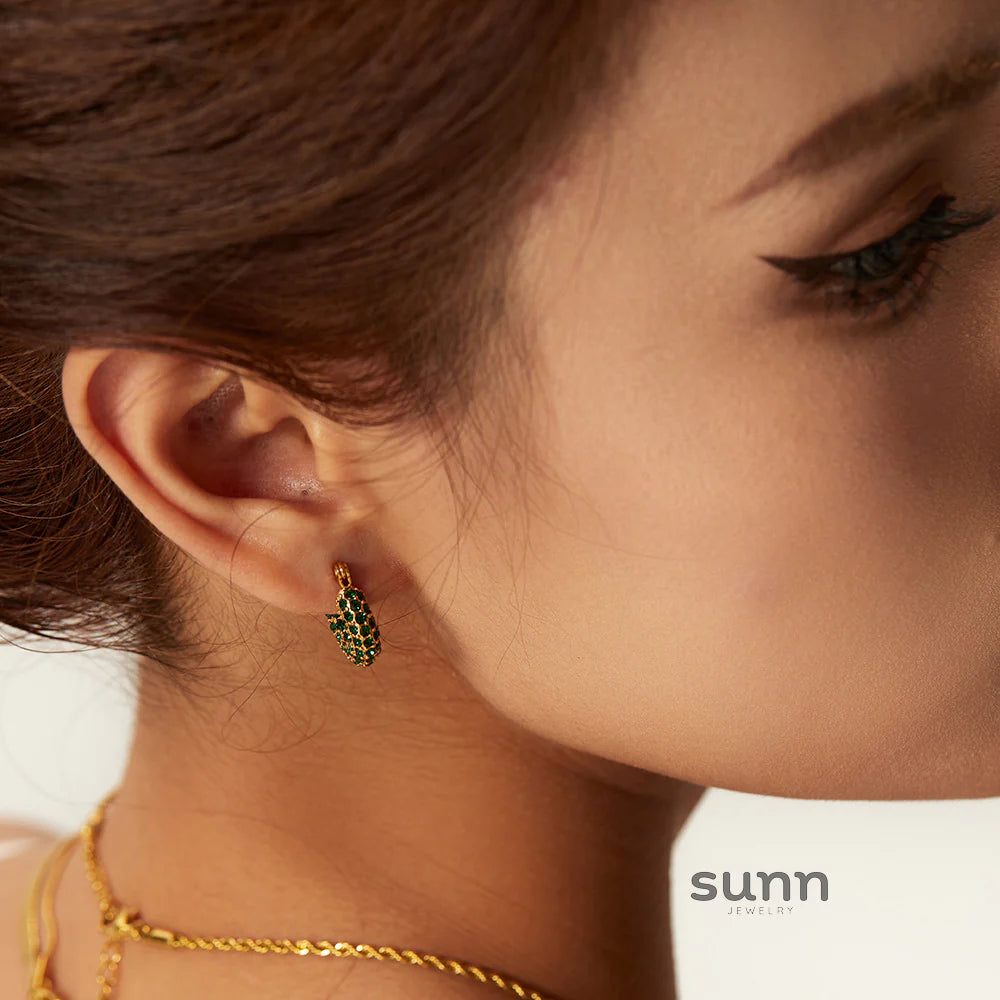 Ahlani Square Zirconia Hoop Earrings