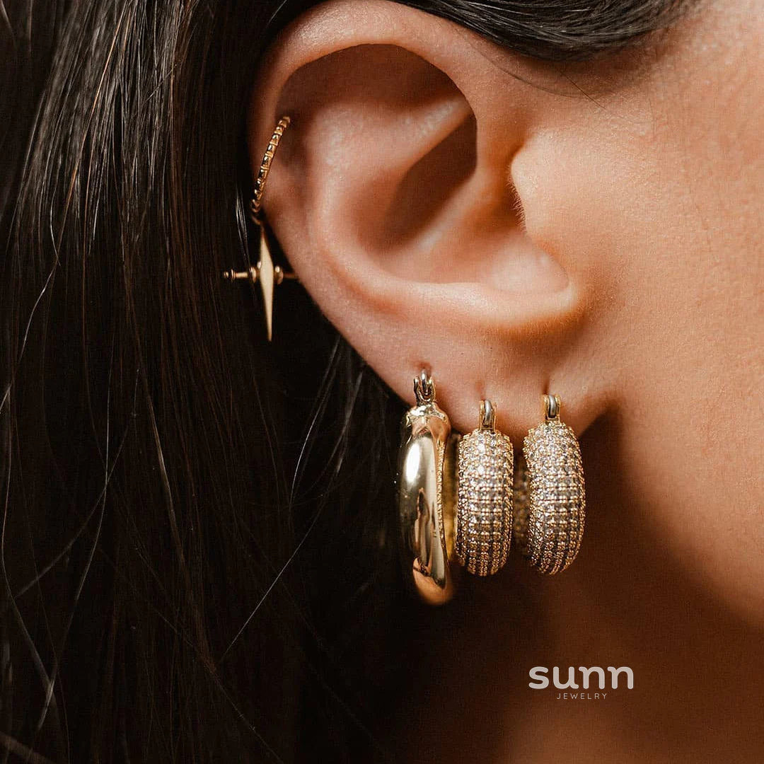 Ahlani Square Zirconia Hoop Earrings