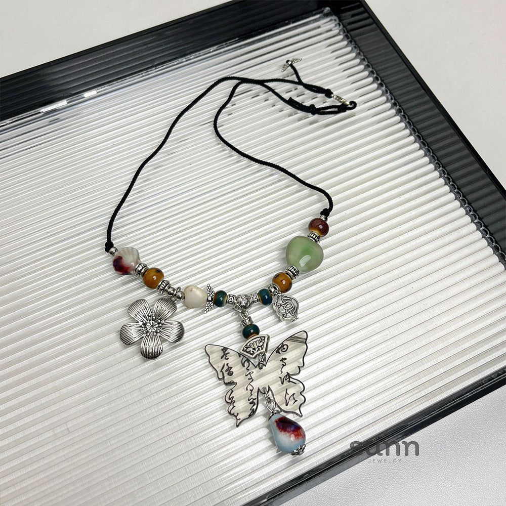 Ahna Ceramic Butterfly Necklace [S6NTYVA3]