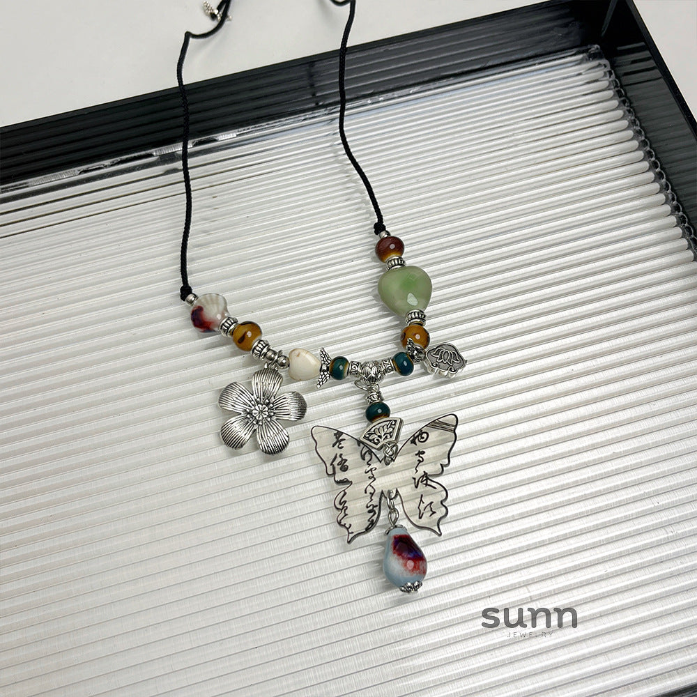 Ahna Ceramic Butterfly Necklace [ZCF7WPV2]