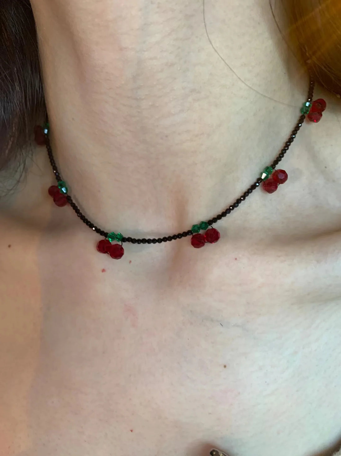 Ahtziri Black Crystal Cherry Choker