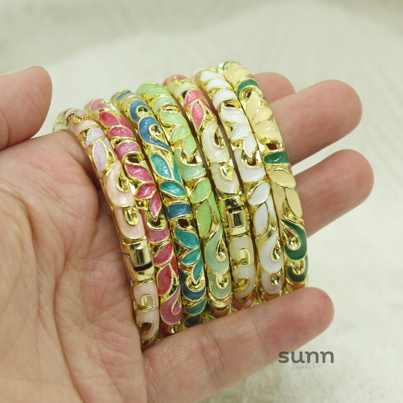 Ahtziri Cloisonne Enamel Bracelet [22GMBM7L]