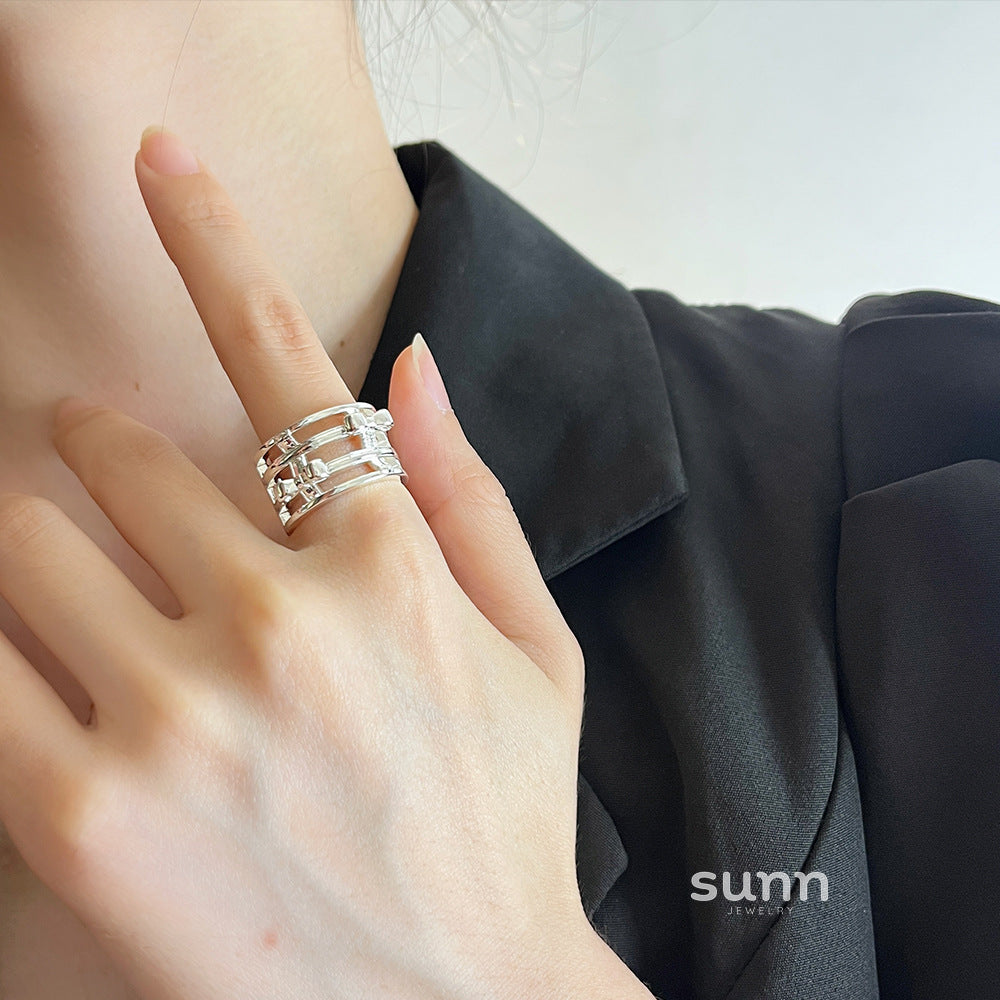 Ailana Hollow Floral Bow Ring [AQHNO18A]