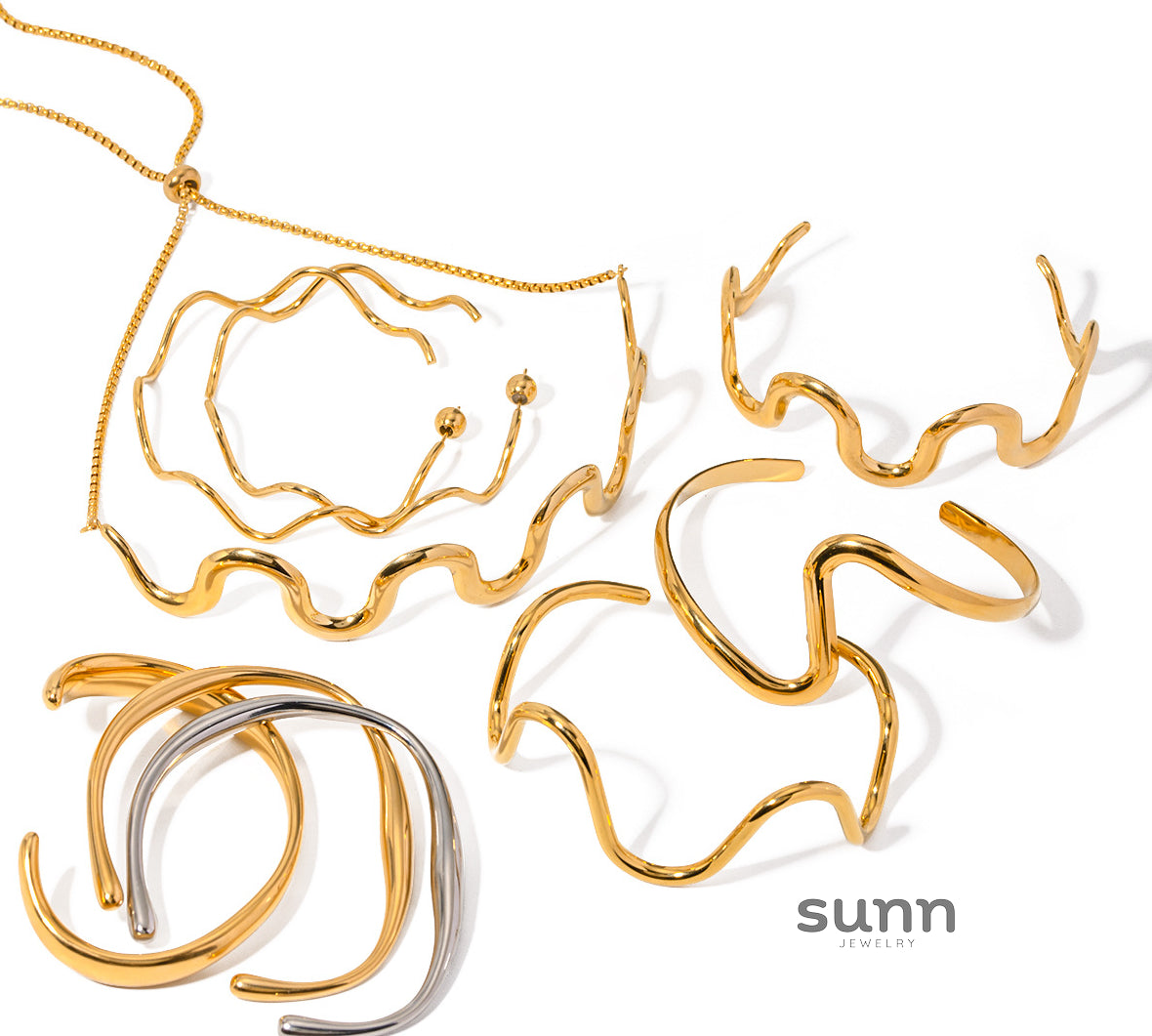 Ailin Minimalist Wave Necklace [I73ZZ4GO]