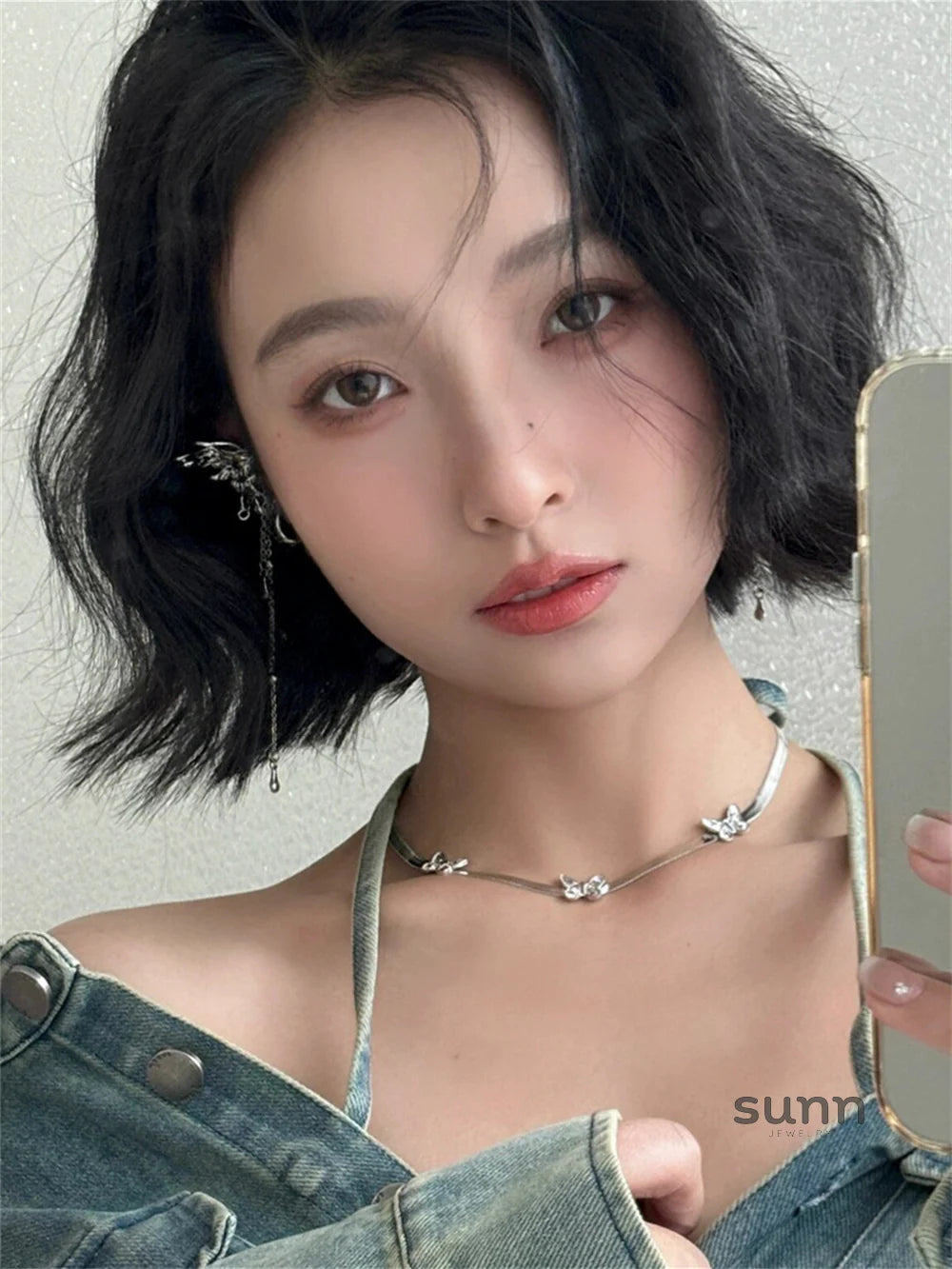 Ailis Butterfly Snake Chain Choker
