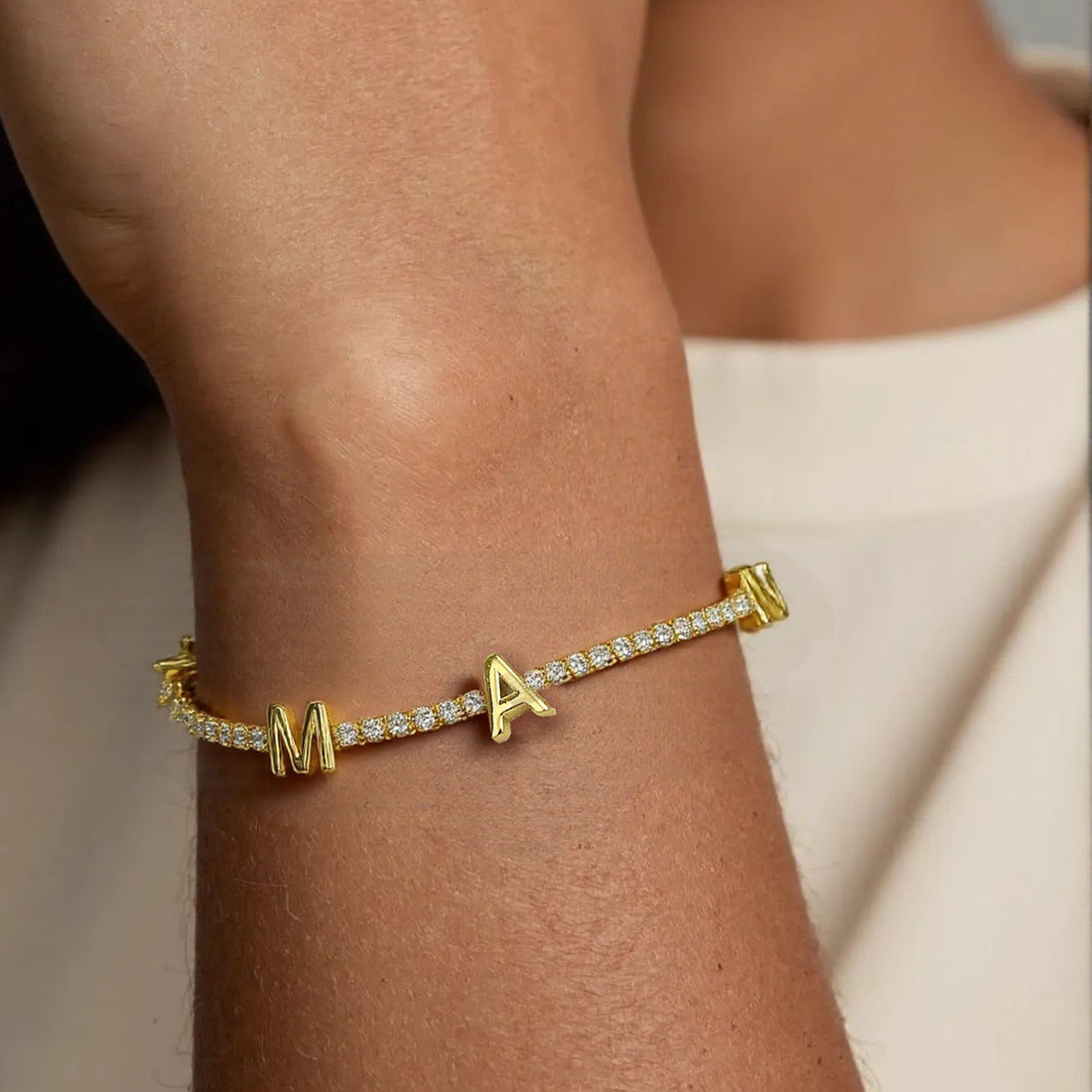 Ailyn Pave Mama Bracelet [O06UI29C]