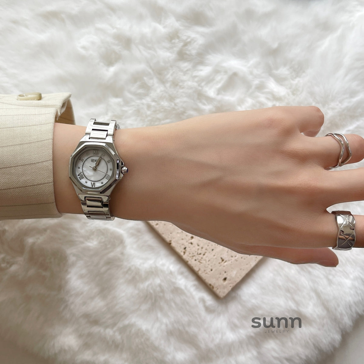 Aime Polished Steel Watch [H0Y6WHWU]