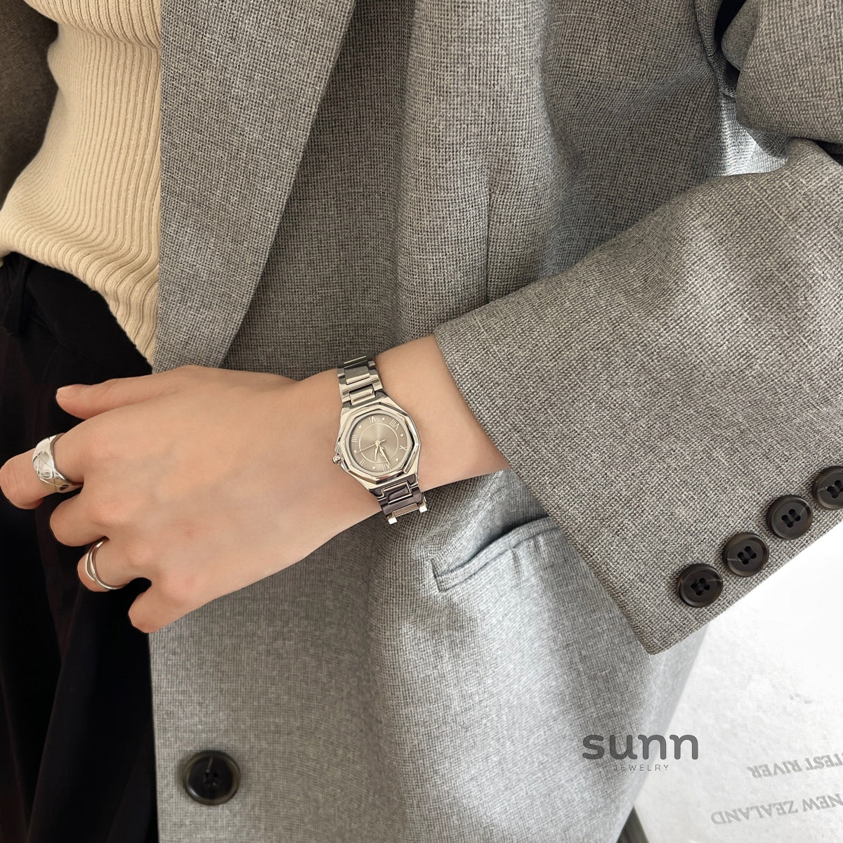 Aime Polished Steel Watch [FXDV9M61]