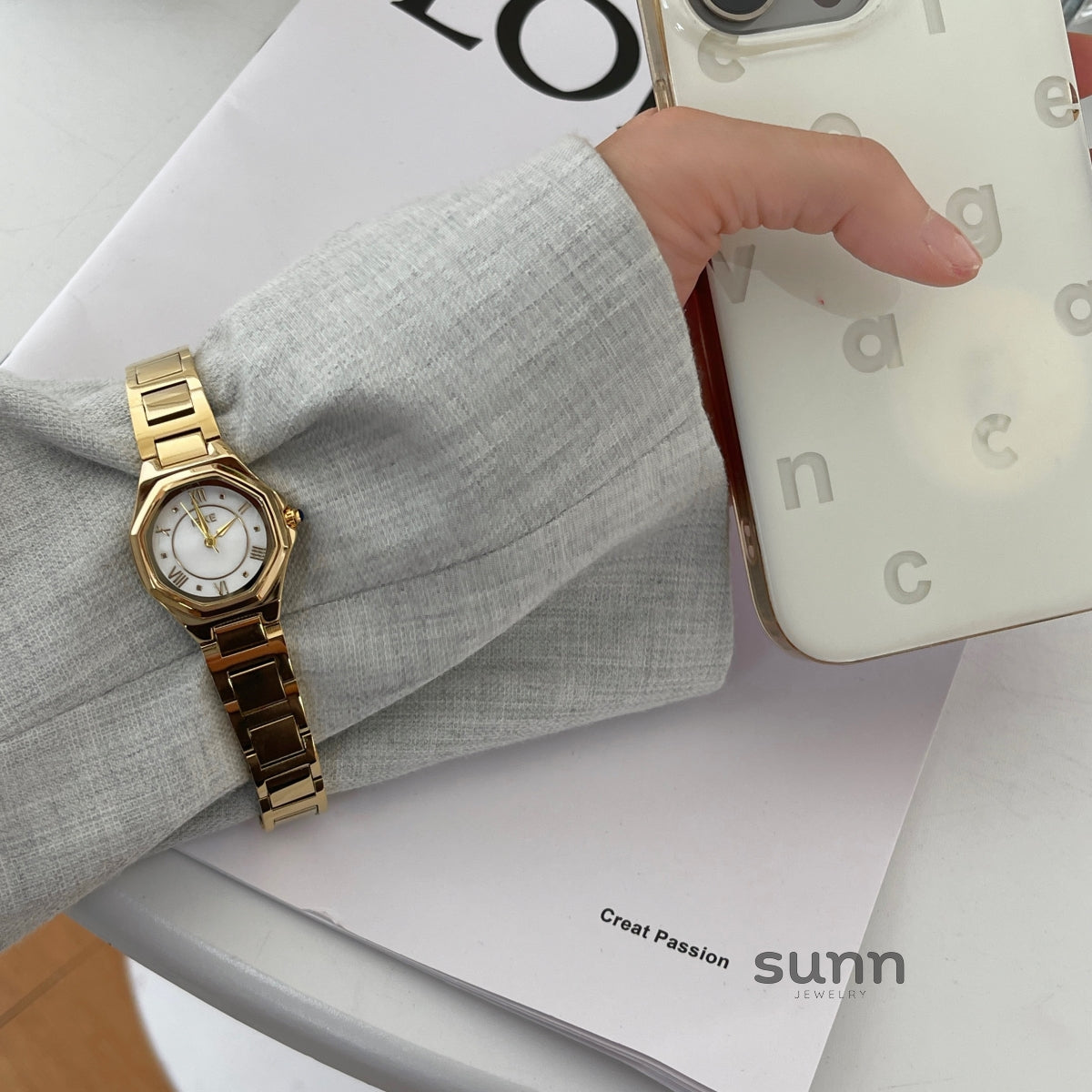 Aime Polished Steel Watch [MDTNWINR]