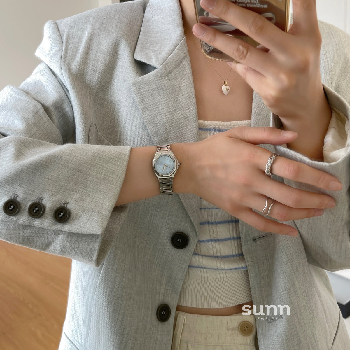 Aime Polished Steel Watch [Y43A2MT1]