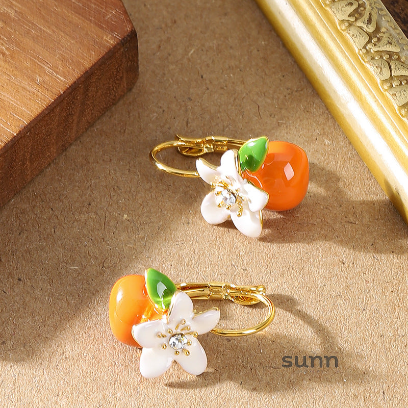 Ainara Persimmon Bloom Earrings [VU5SUNER]