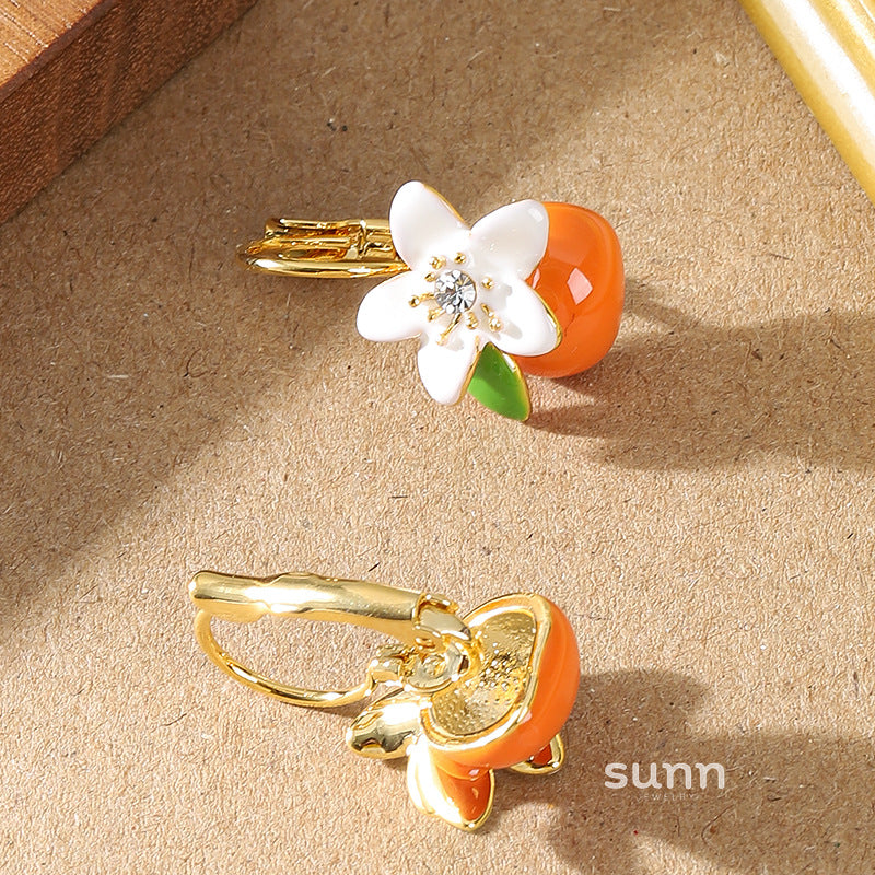 Ainara Persimmon Bloom Earrings [FUD65170]
