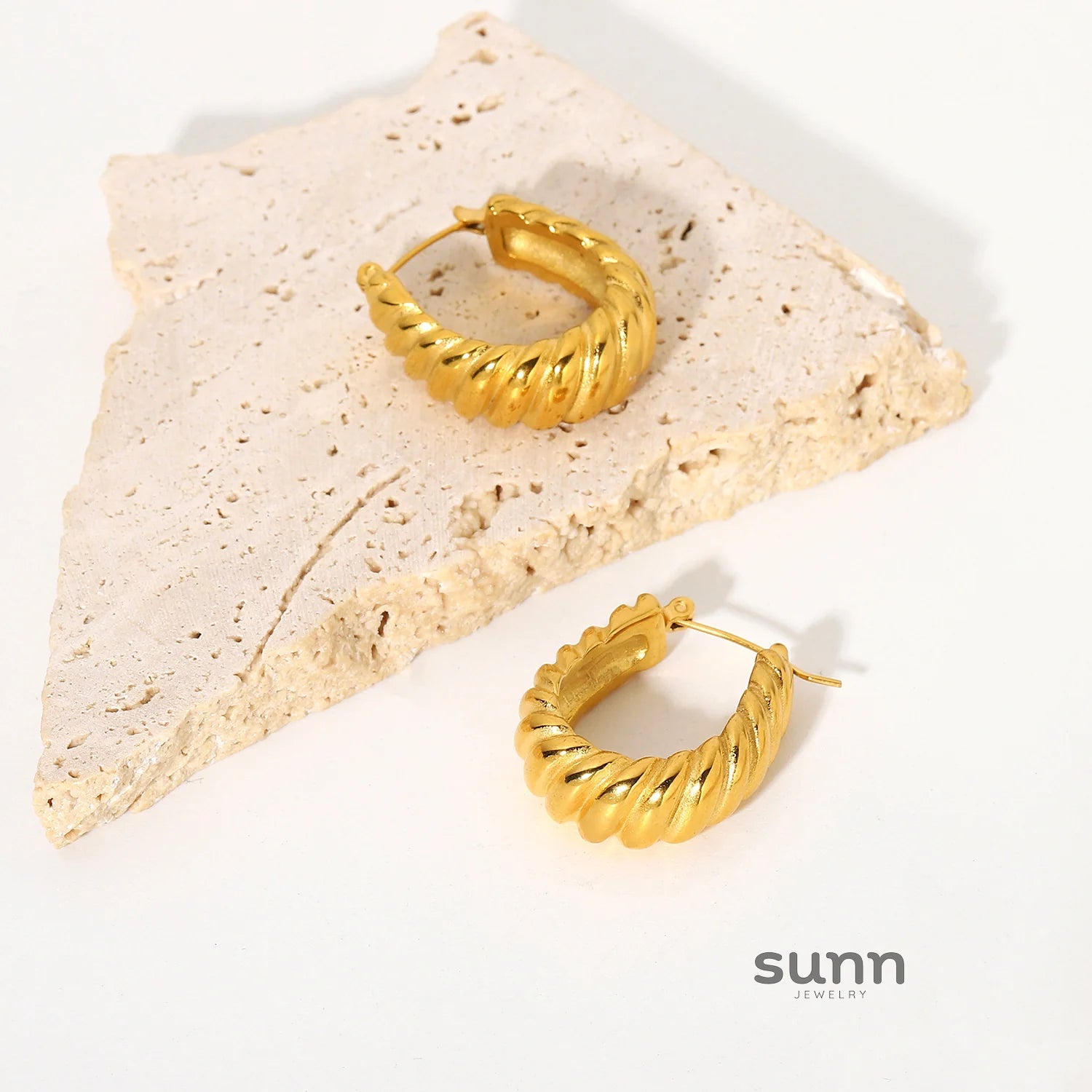 Aine Croissant Hoop Earrings