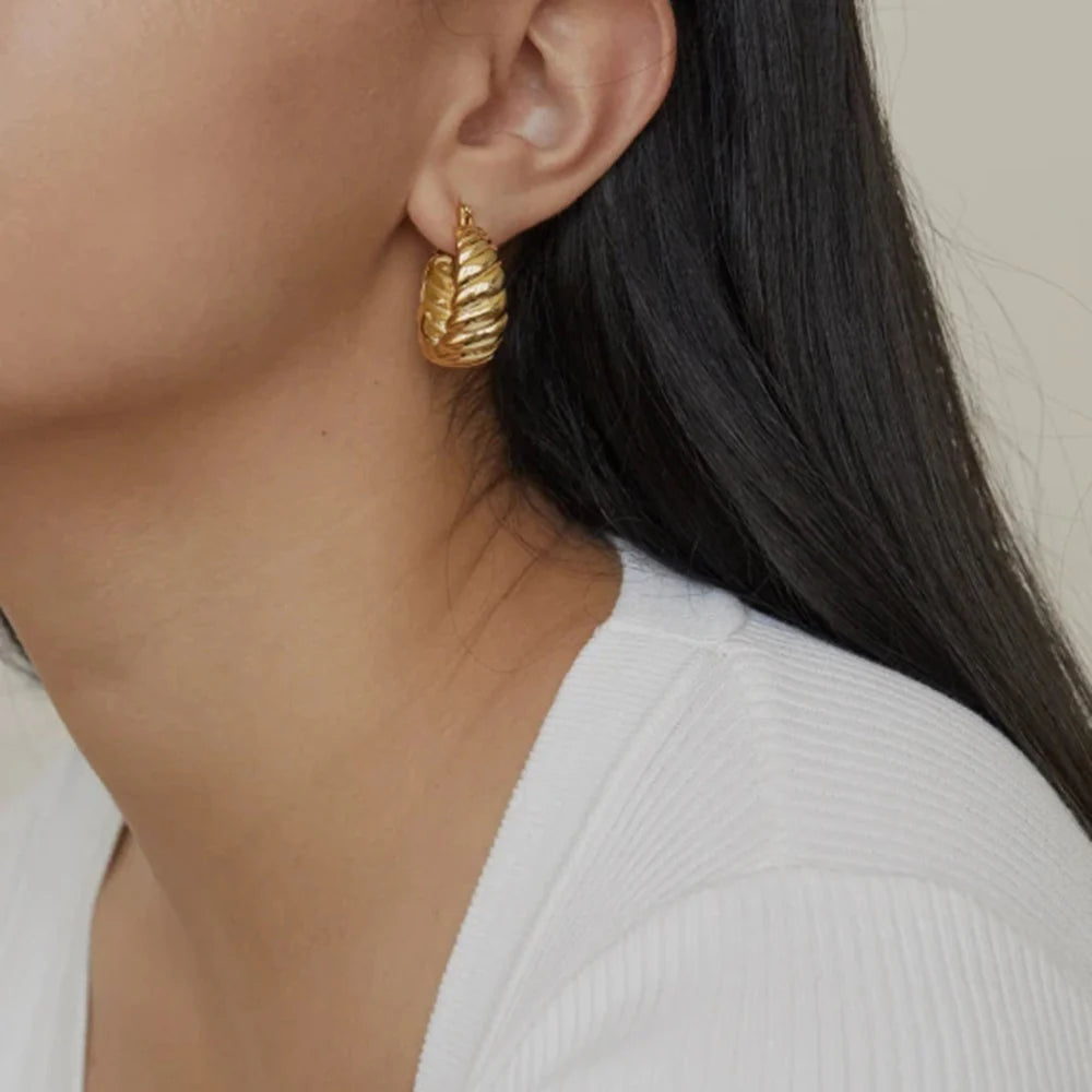 Aine Croissant Hoop Earrings