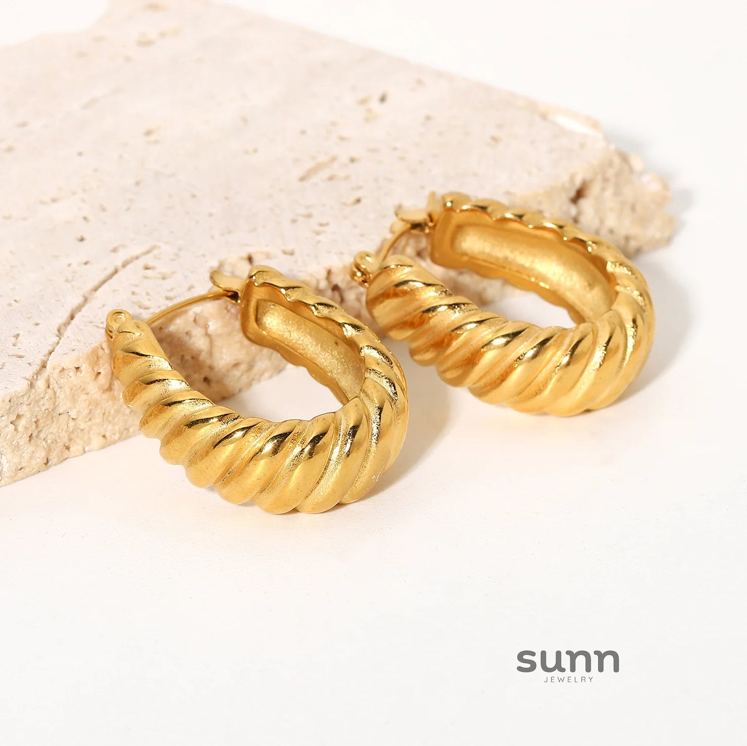 Aine Croissant Hoop Earrings