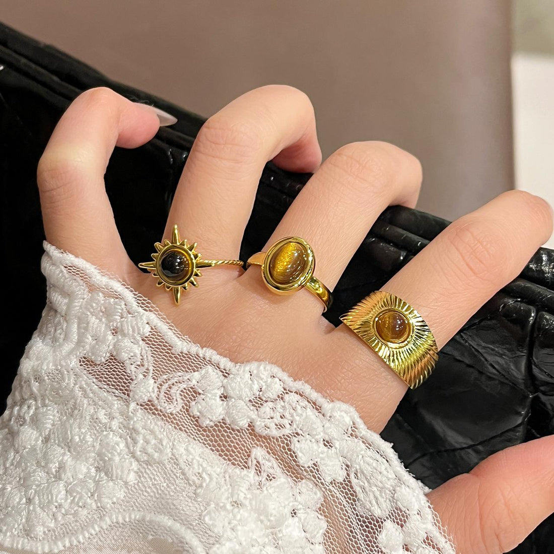 Aine Golden Tiger Eye Ring [5ZN0F6AY]