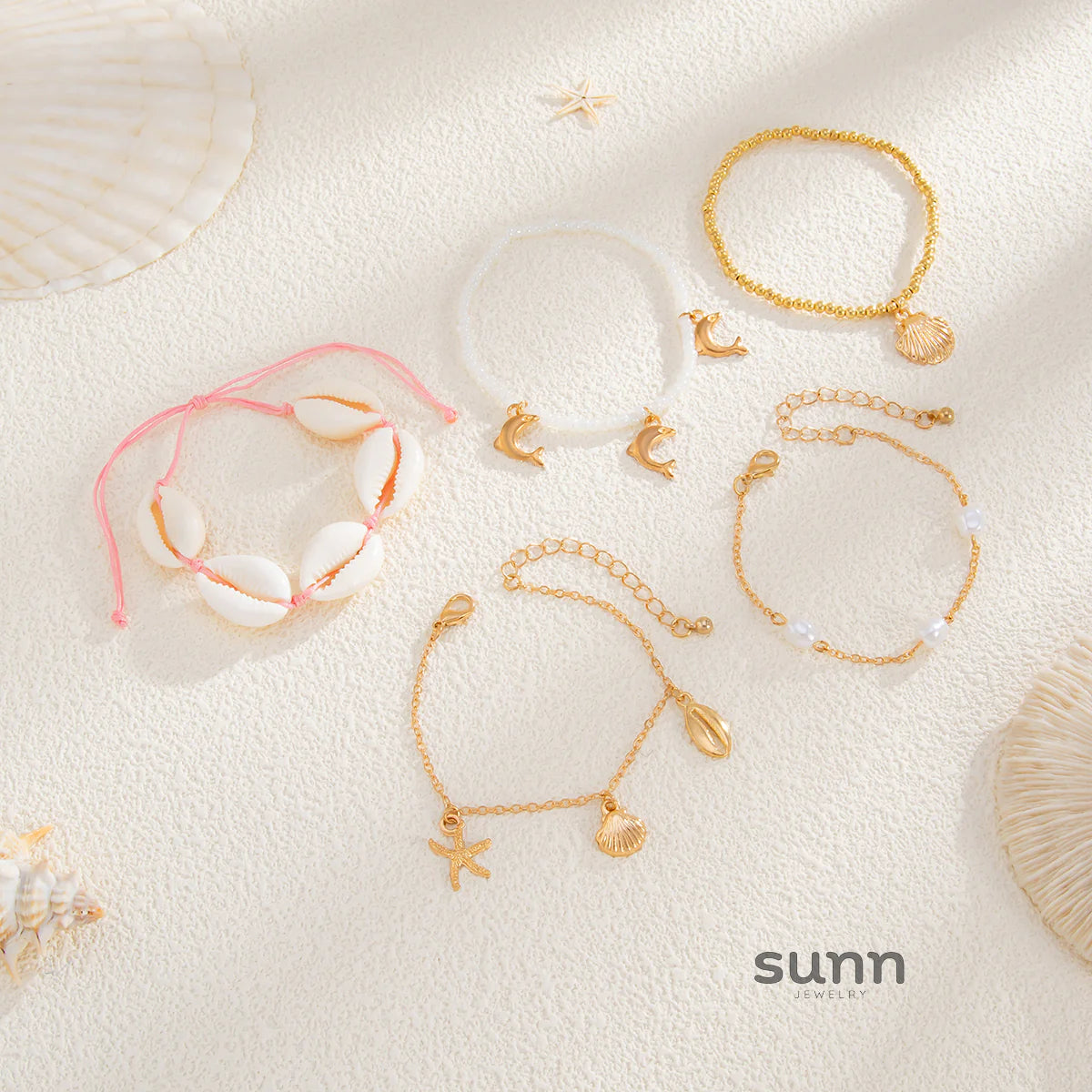 Airabella Stackable Shell Bracelet Set