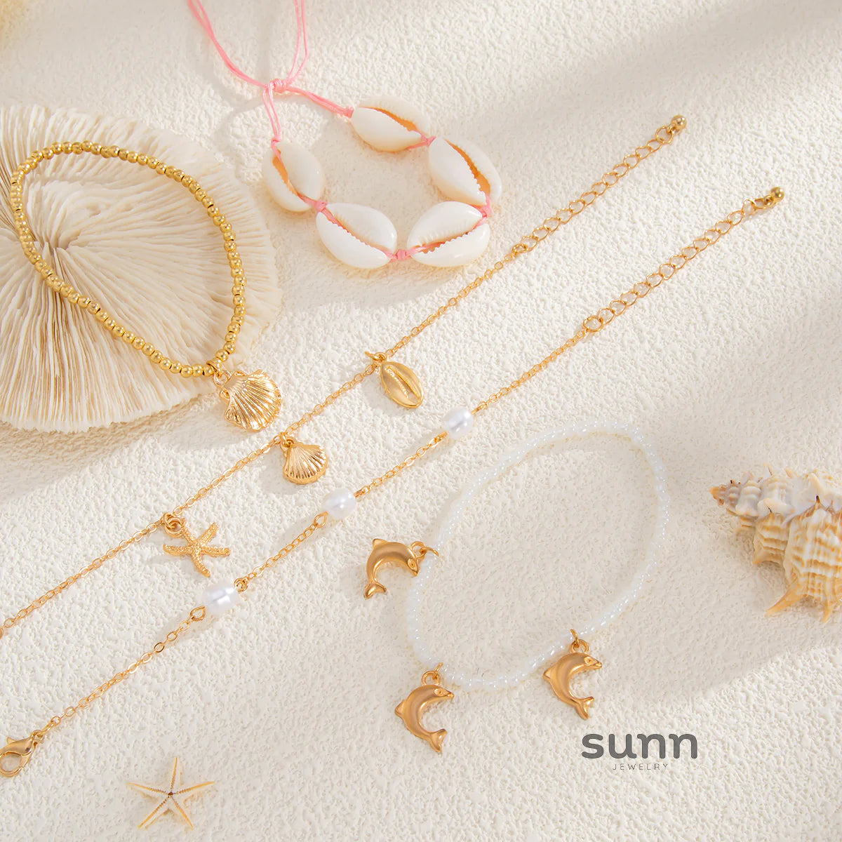 Airabella Stackable Shell Bracelet Set