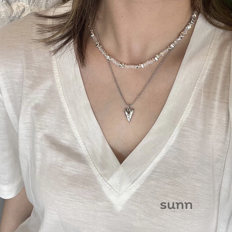 Aishah Crystal Heart Layered Necklace [C9SVXWHX]