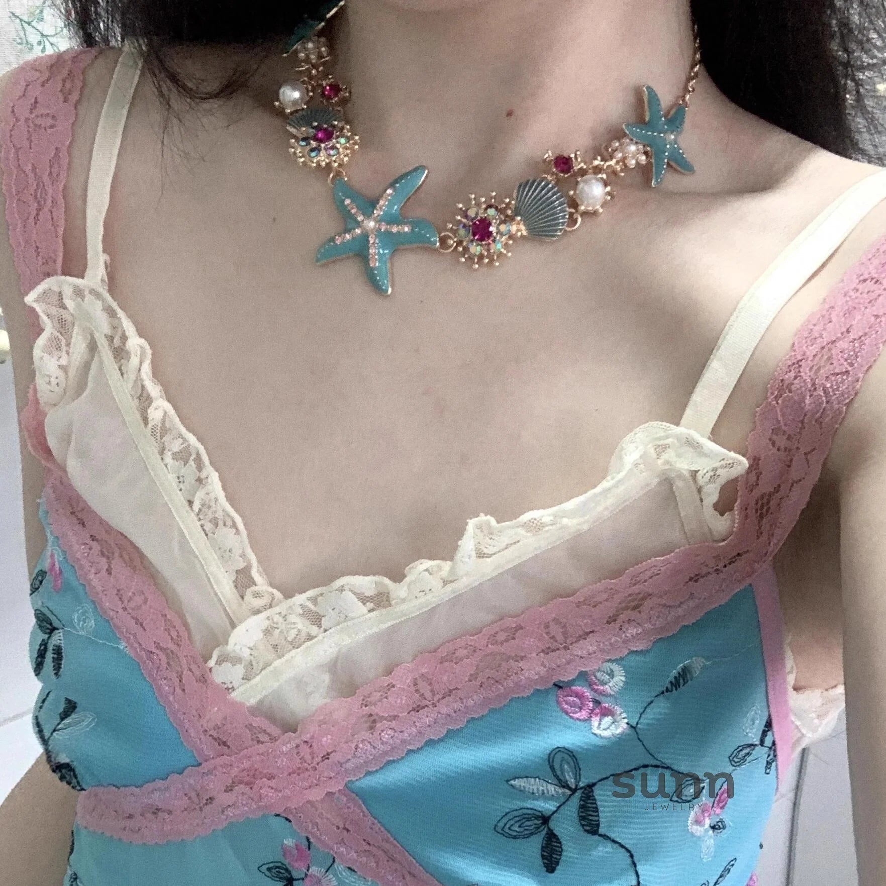 Aislin Iridescent Starfish Necklace