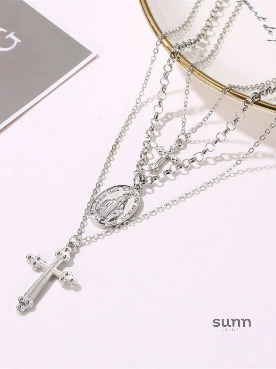 Aitana Layered Cross Necklace