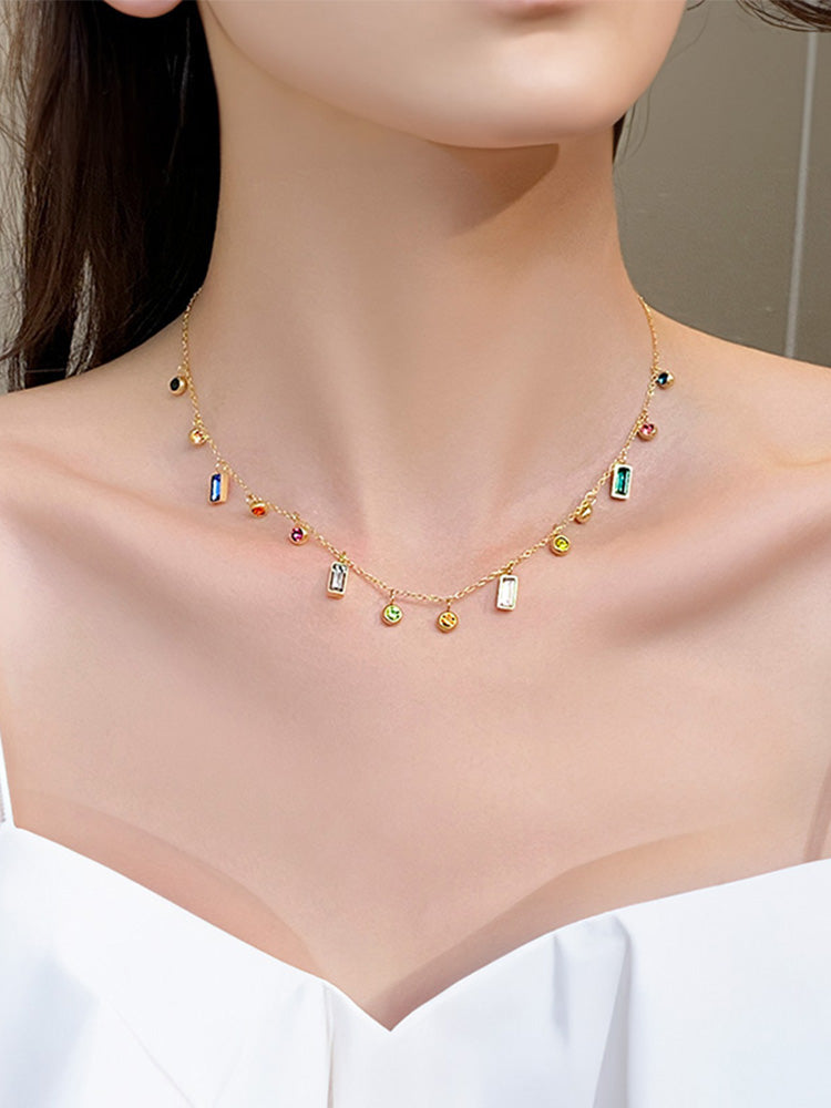 Aithana Colorful Zircon Necklace [C93GIJGH]