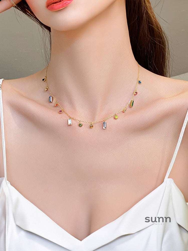 Aithana Colorful Zircon Necklace [C93GIJGH]