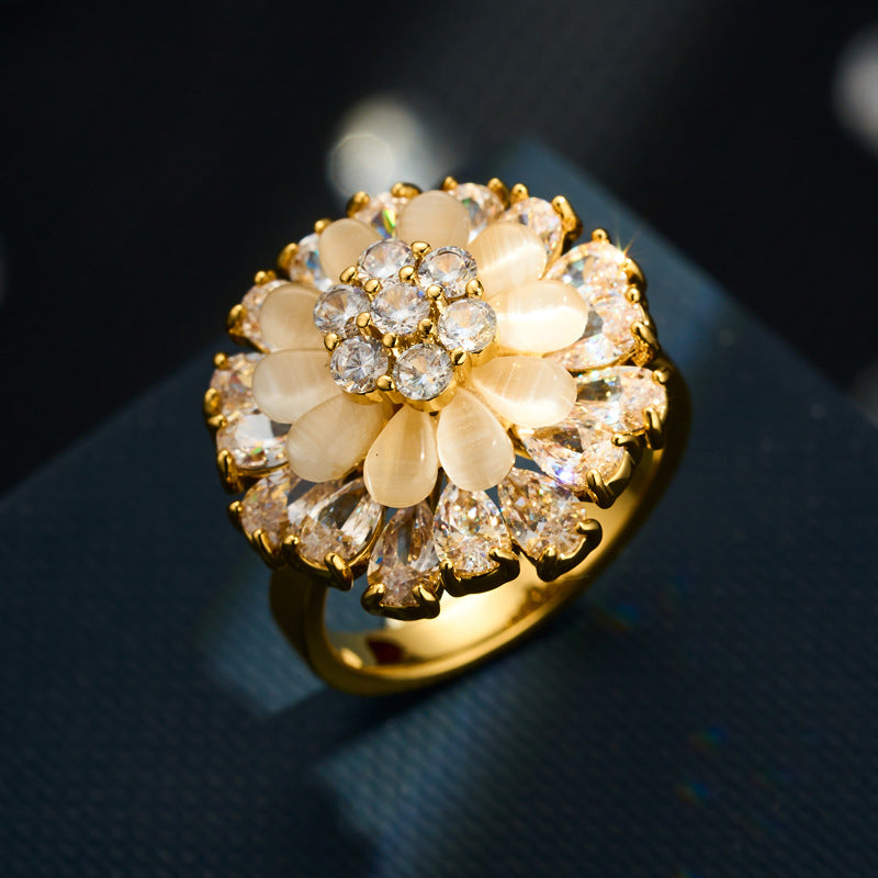 Aiva Rotatable Opal Bloom Ring [JANOCA60]