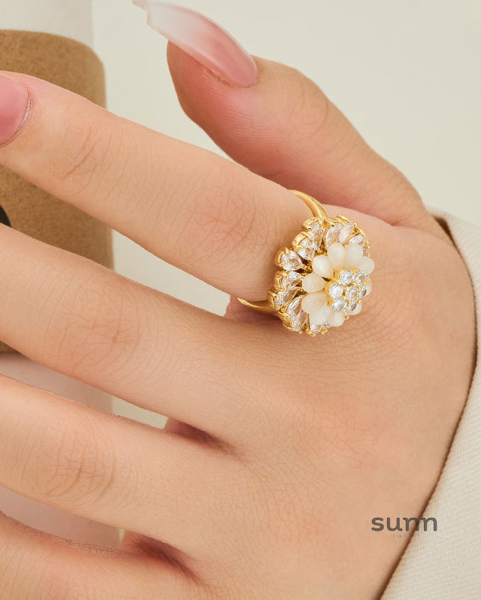 Aiva Rotatable Opal Bloom Ring [B88T2177]
