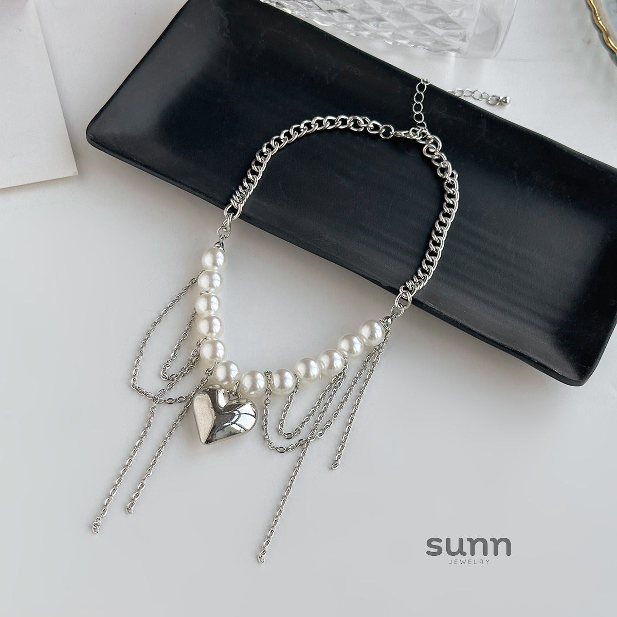 Aiya Irregular Pearl Heart Necklace [ZH1XJWLX]