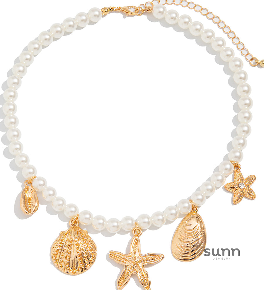 Aiya Irregular Pearl Heart Necklace [810X06H5]