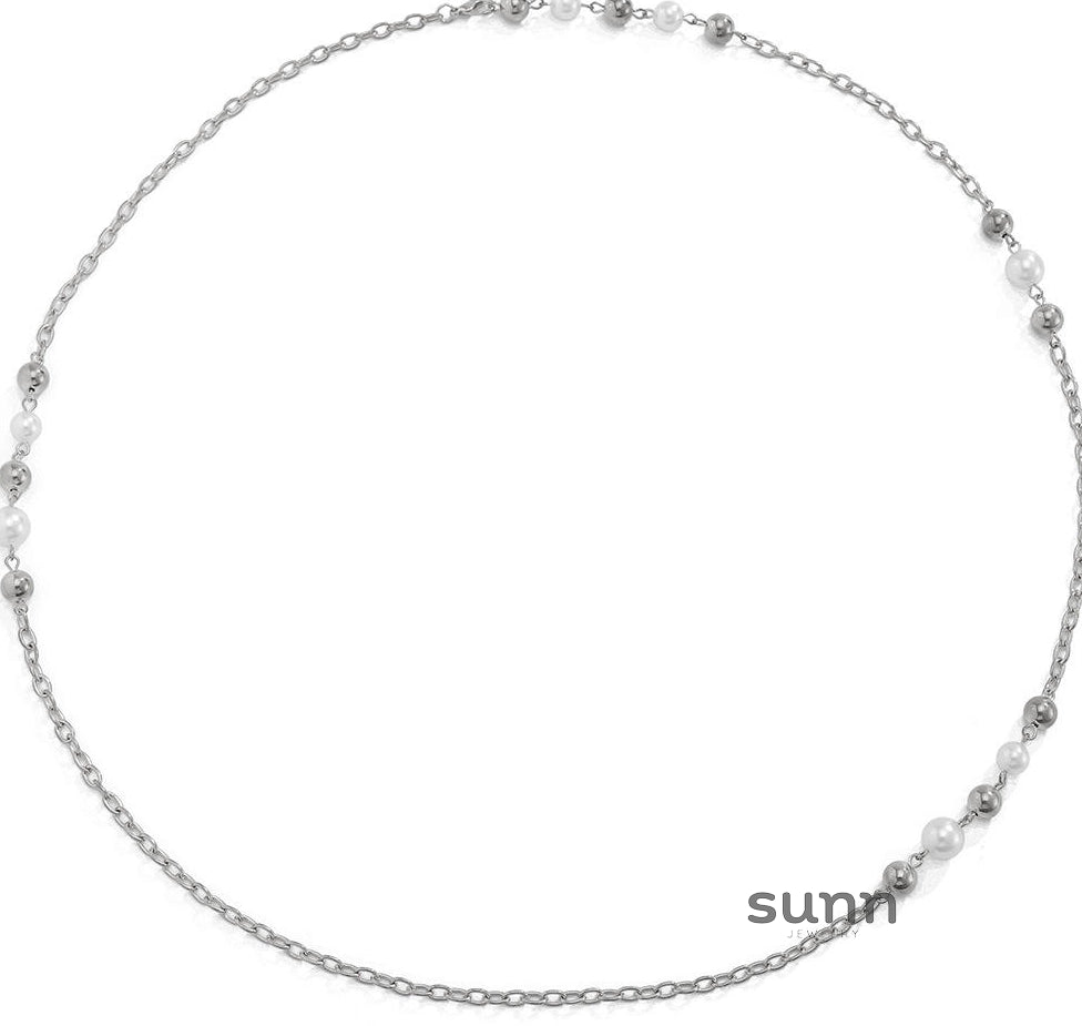 Akayla Layered Pearl Flower Necklace [41FU5IP0]