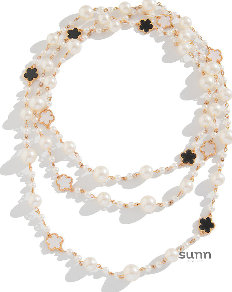 Akayla Layered Pearl Flower Necklace [ZJZG1WI7]