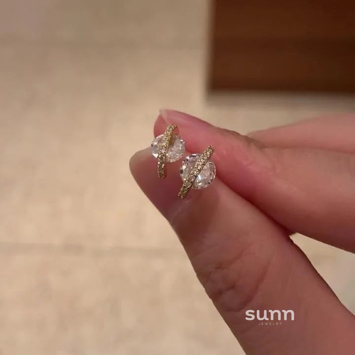 Akayla Sparkling Planet Stud Earrings