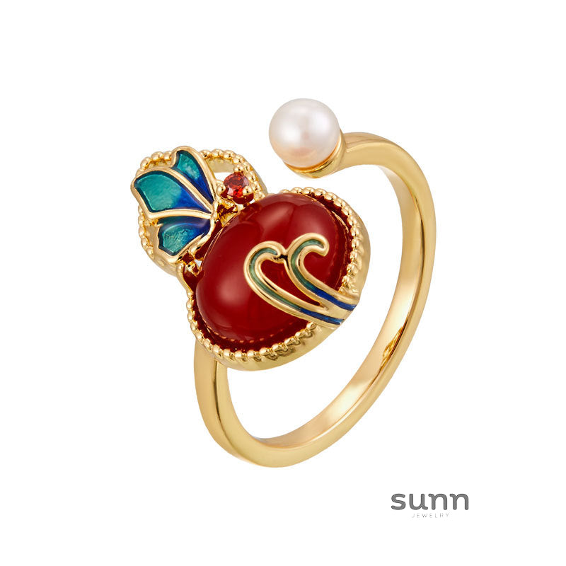 Akira Gourd Agate Pearl Ring [CMJOUCAH]