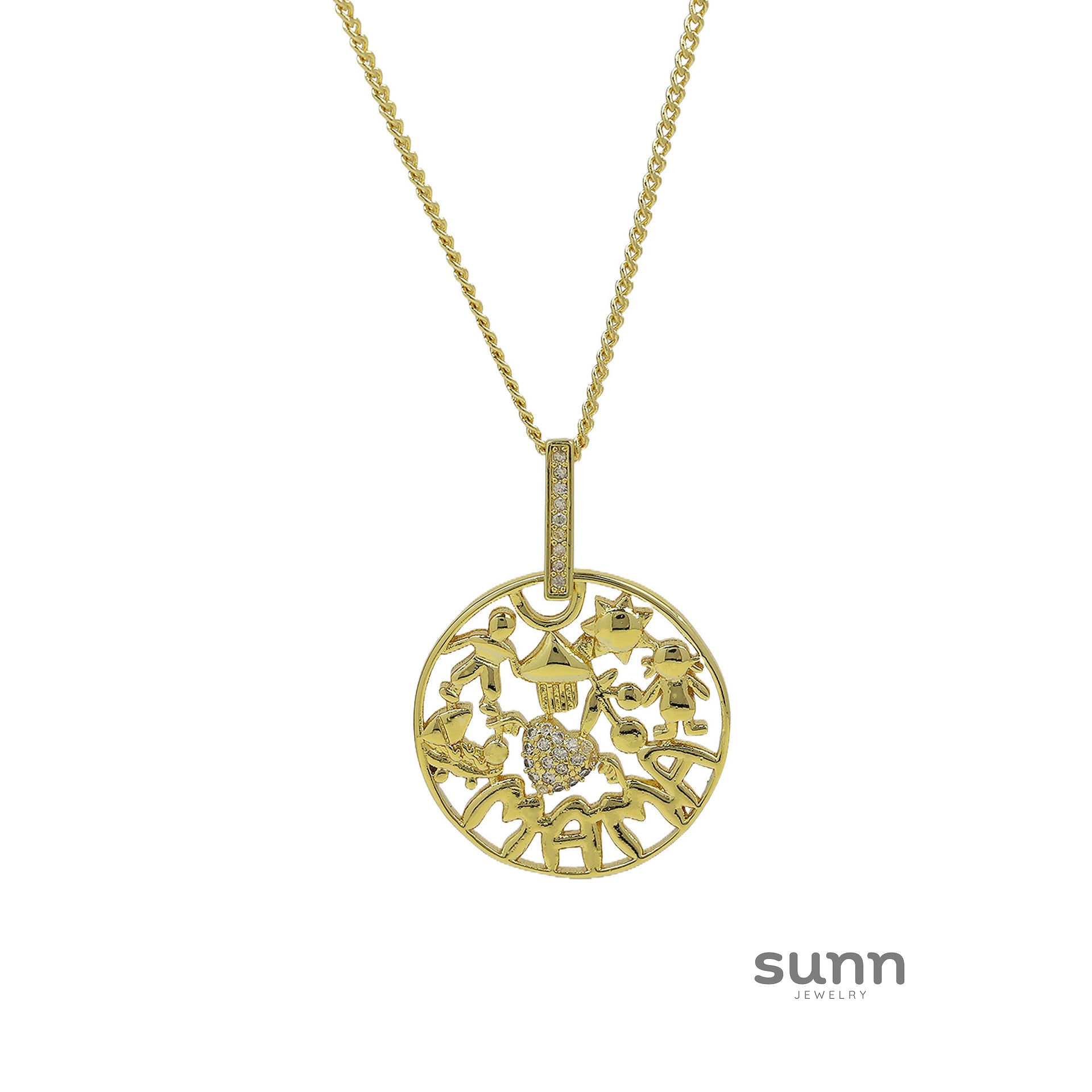 Ala Mama Heart Pendant Necklace [FHZGPGK7]