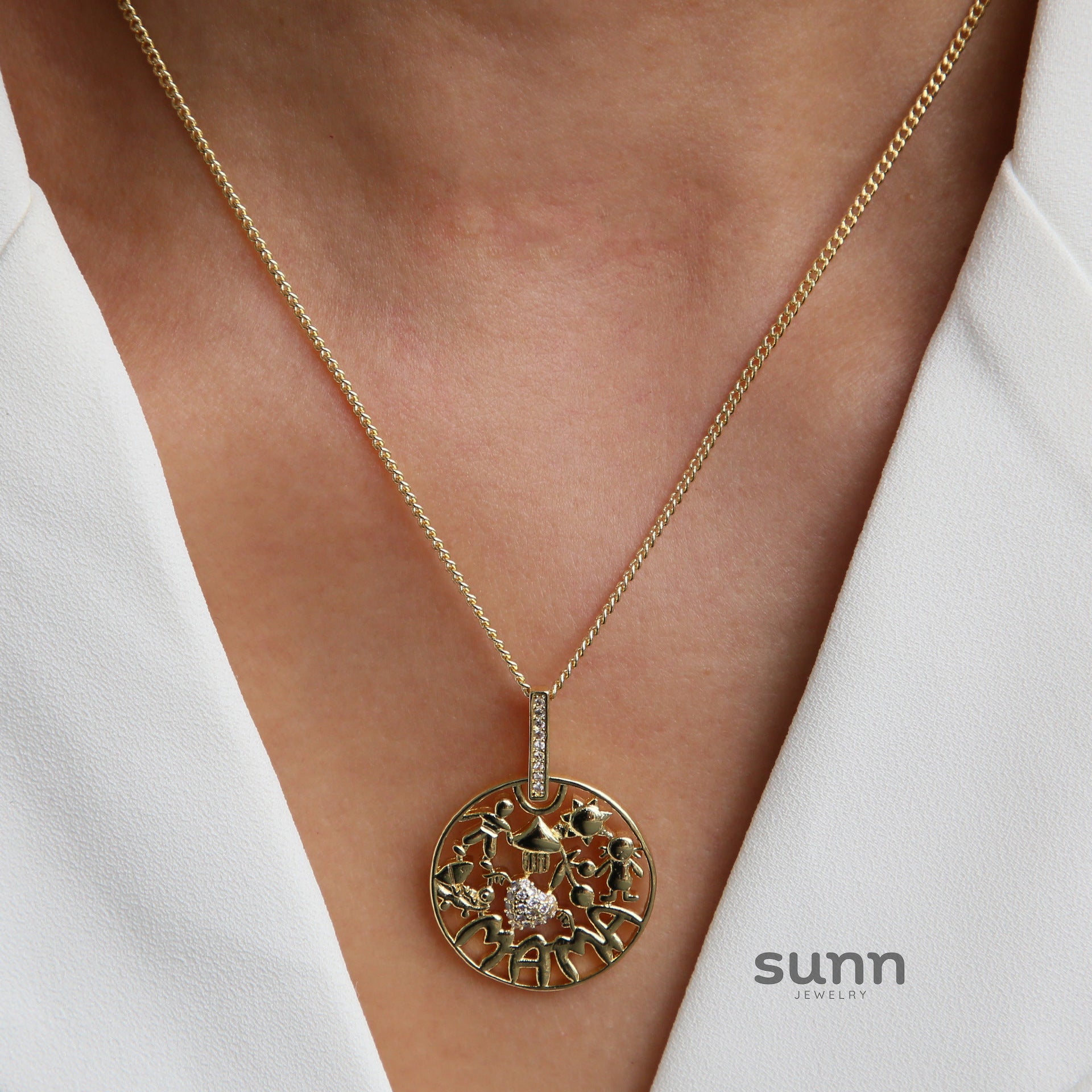 Ala Mama Heart Pendant Necklace [G40SFHOT]
