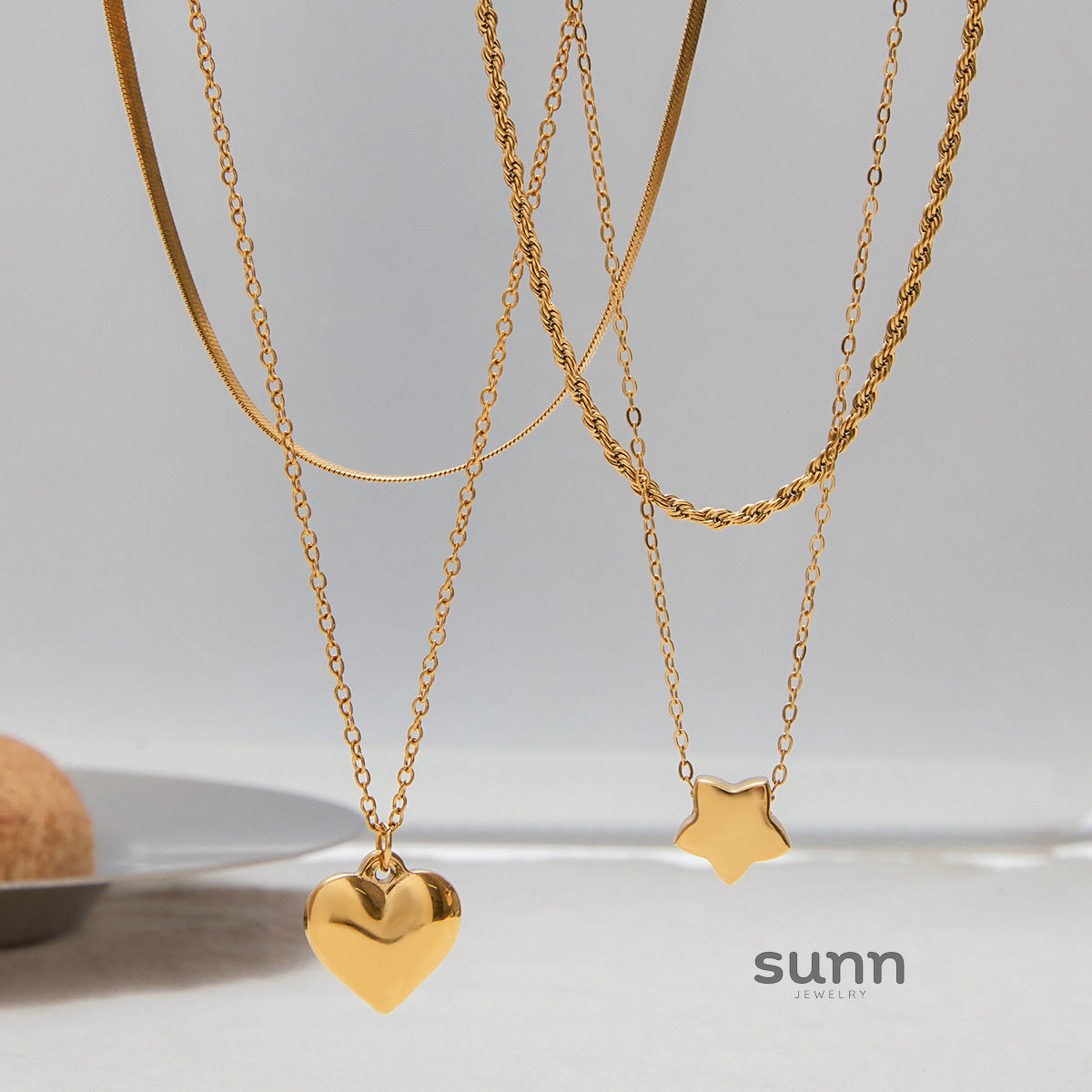 Alaa Multi-layer Heart Necklace [XF7Q9BKL]