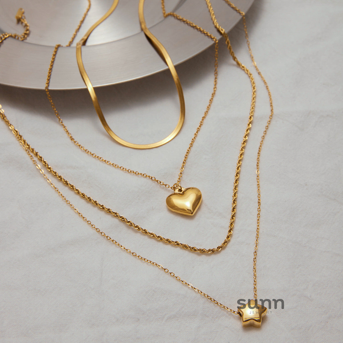 Alaa Multi-layer Heart Necklace [EXTZ1XAB]
