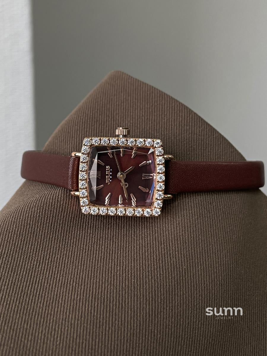Alaina Square Leather Watch [QQIPKVR5]
