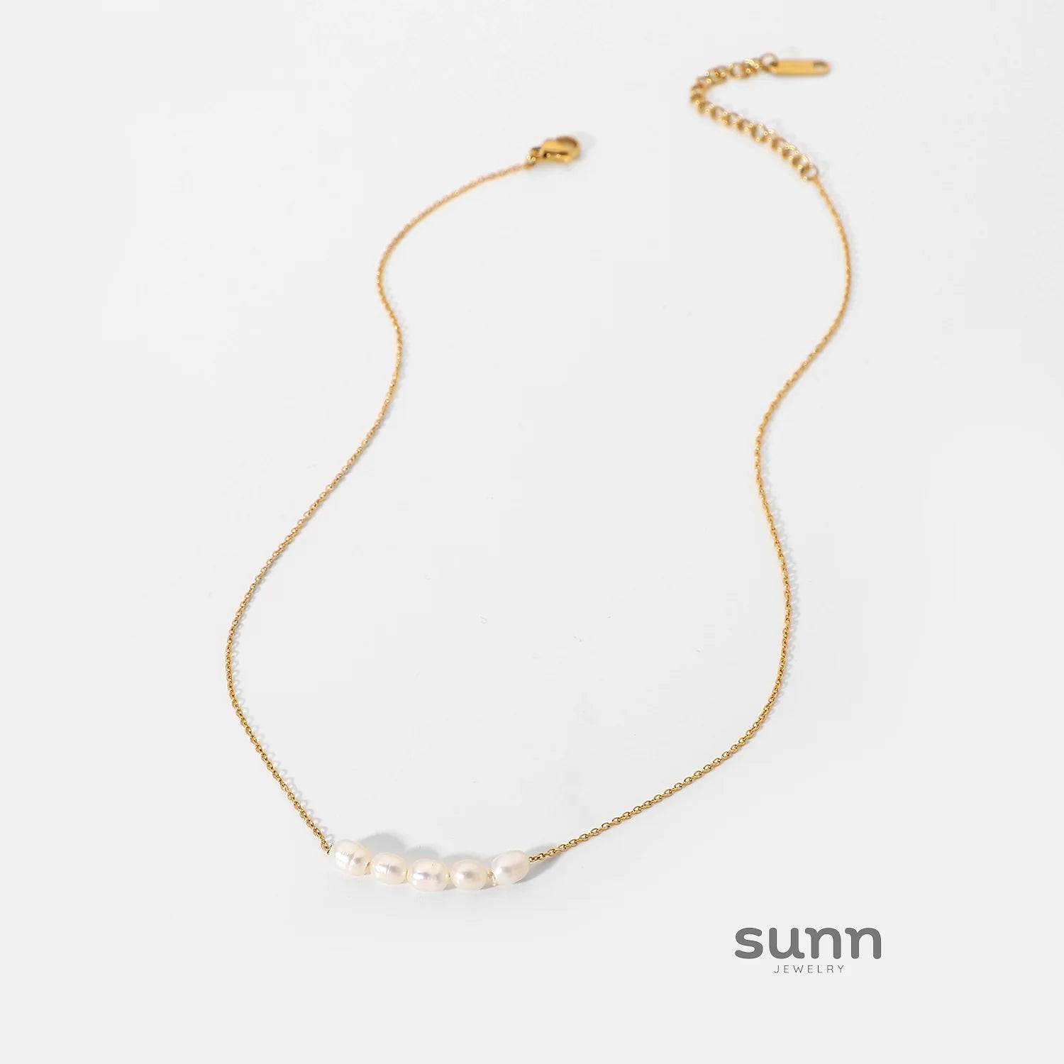 Alainna Gold Layered Pearl Necklace