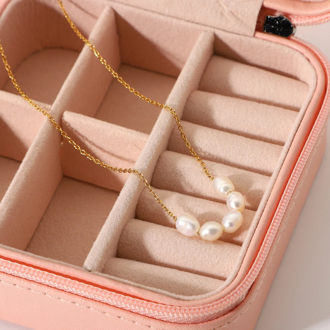 Alainna Gold Layered Pearl Necklace
