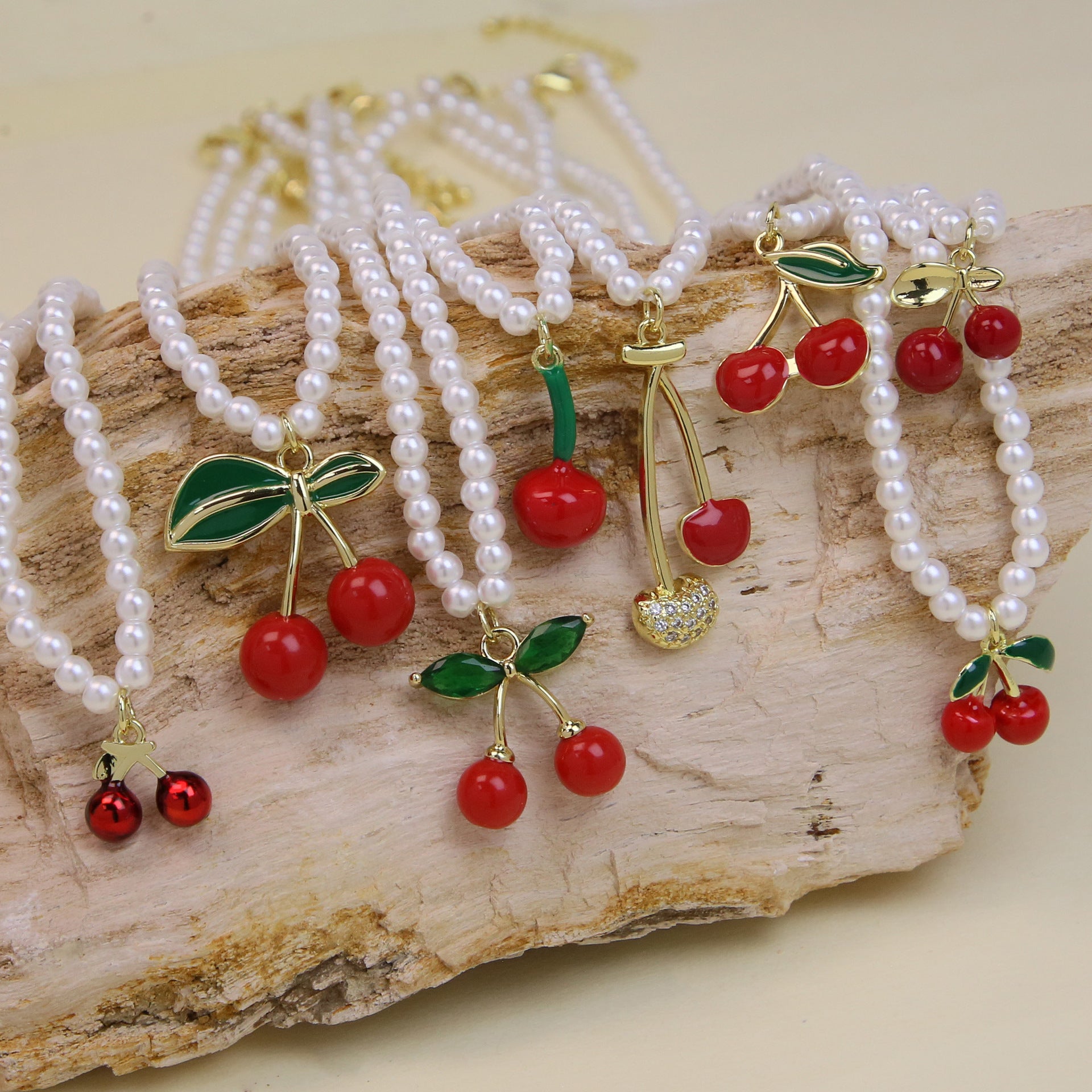 Alana Enamel Fruit Pendant Necklace [45SJD84Q]