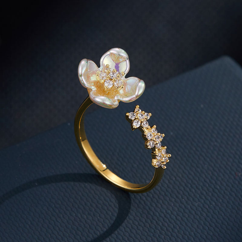 Alania Iridescent Flower Open Ring [CMI8CCLL]