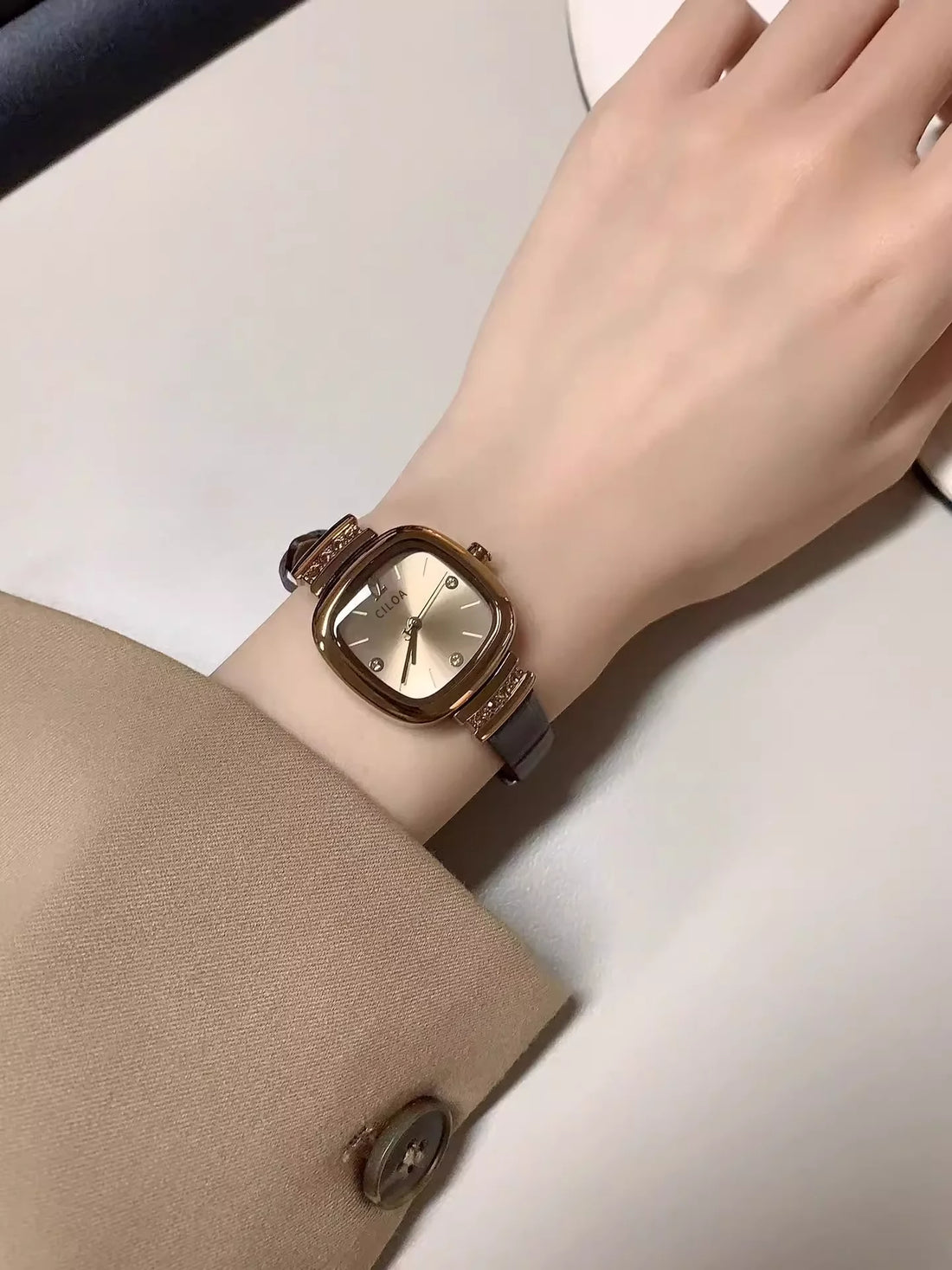 Alanis Square Brown Watch