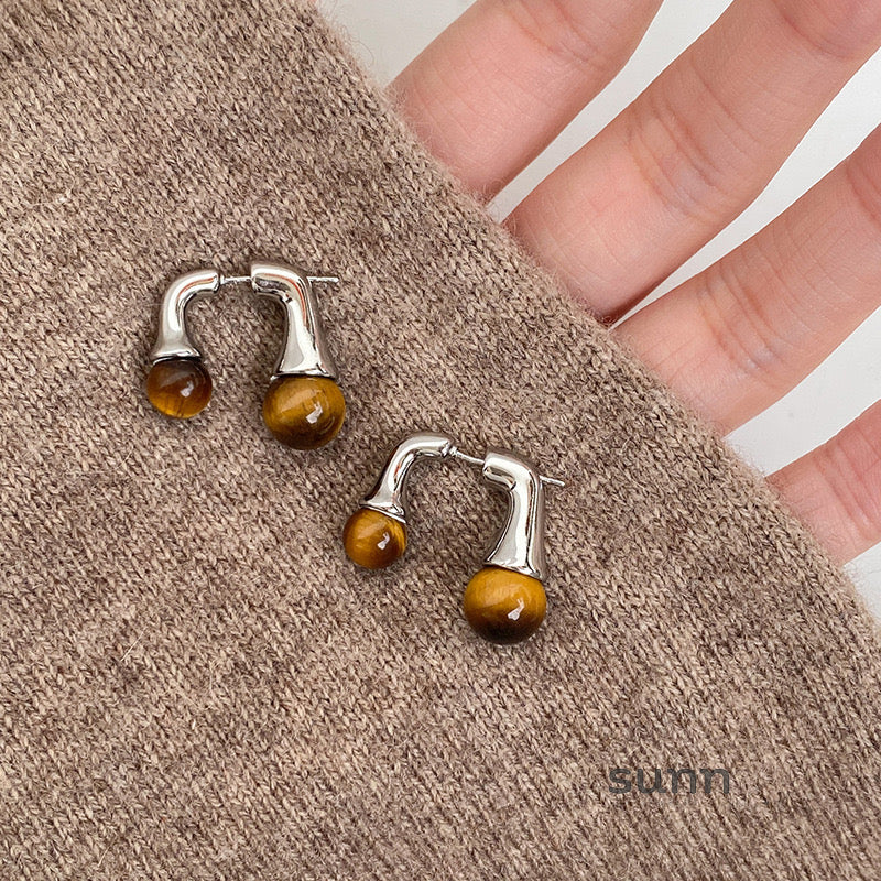 Alanna Dual Tiger Eye Earrings