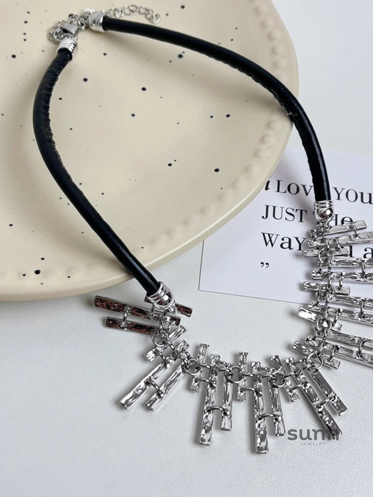 Alannah Lace Crystal Tassel Necklace
