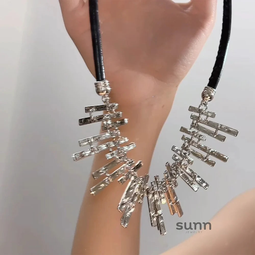 Alannah Lace Crystal Tassel Necklace