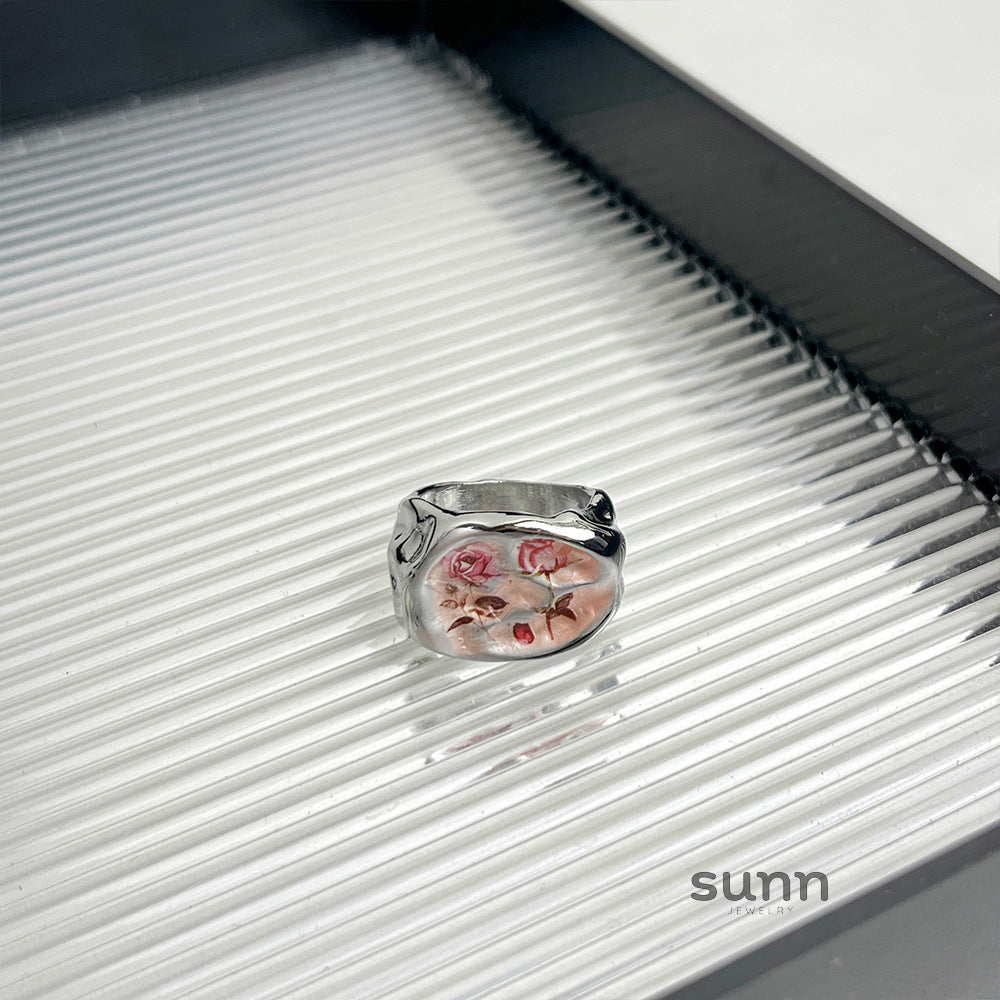 Alayah Enamel Rose Ring [6X6N3VUA]